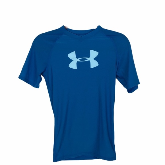 UNDER ARMOUR Short Sleeve Blue Compression Top M - Picture 1 of 8